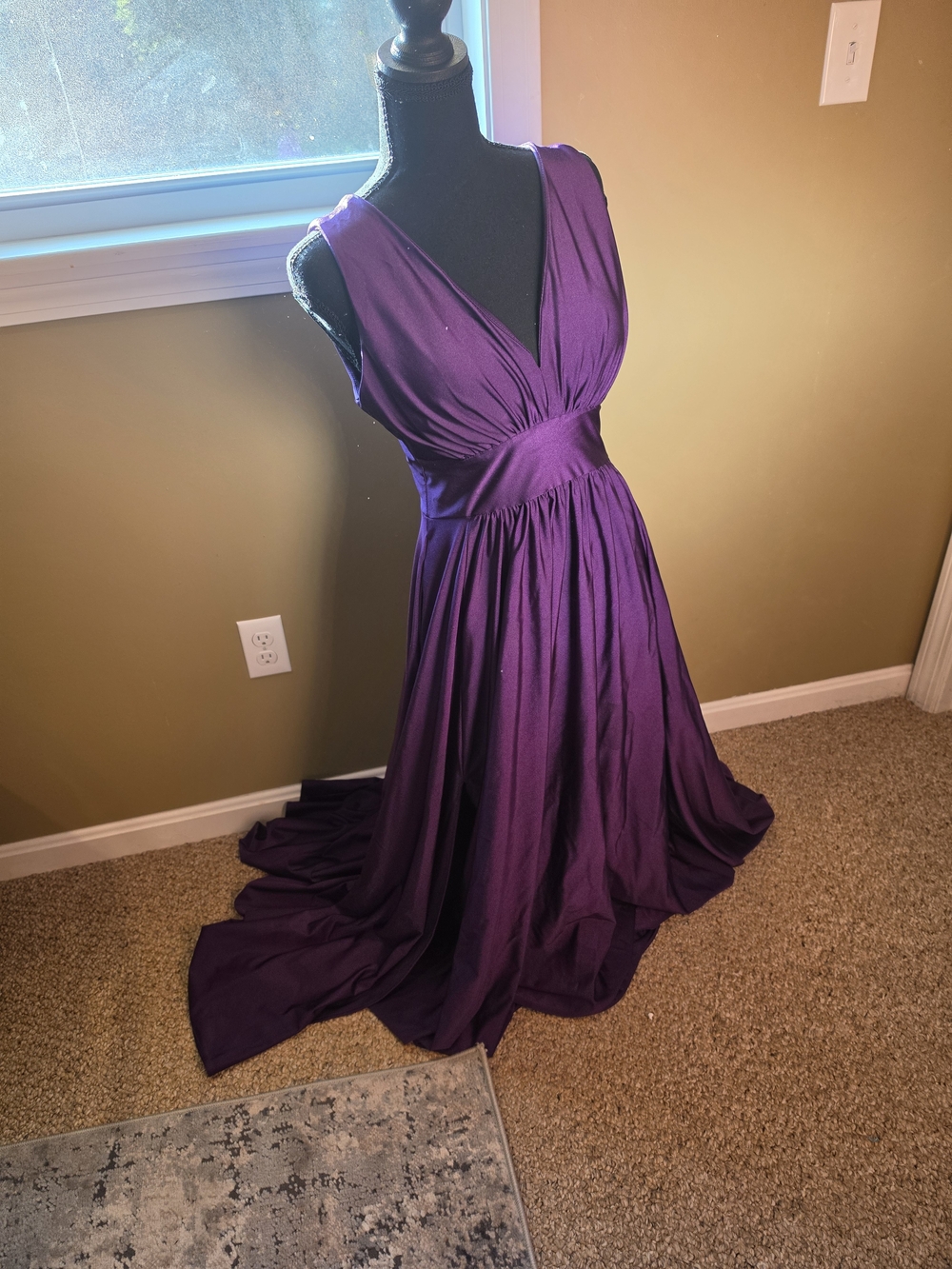 Sleeveless Deep V Maxi Dress in Purple